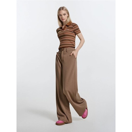 Sinsay - Spodnie wide leg - brązowy ze sklepu Sinsay w kategorii Spodnie damskie - zdjęcie 185658756