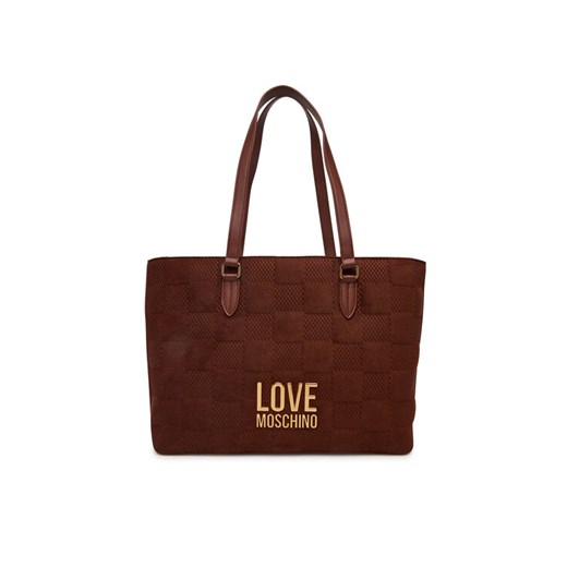 LOVE MOSCHINO Torebka JC4123PP0NKB120A Brązowy ze sklepu MODIVO w kategorii Torby Shopper bag - zdjęcie 185659118