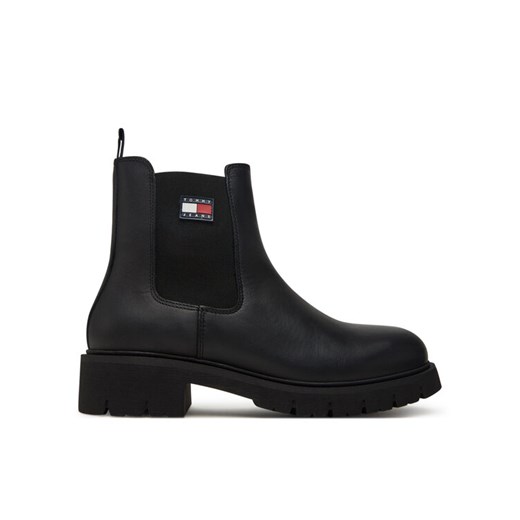Tommy Jeans Sztyblety Tjw Chelsea Leather Boot EN0EN02825 Czarny ze sklepu MODIVO w kategorii Botki - zdjęcie 185659256