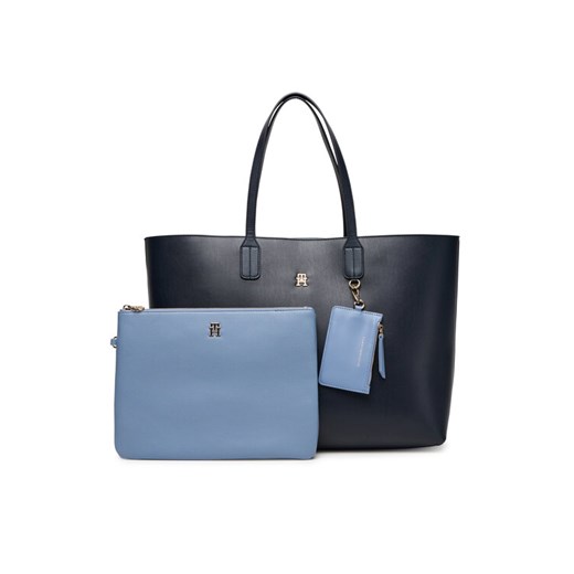 Tommy Hilfiger Torebka Th Icon AW0AW17667 Granatowy ze sklepu MODIVO w kategorii Torby Shopper bag - zdjęcie 185659447