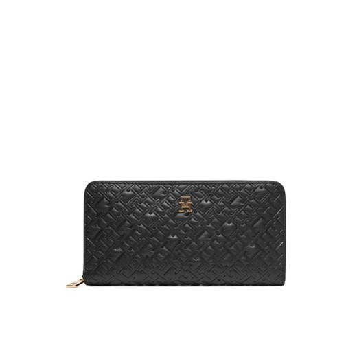 Tommy Hilfiger Duży Portfel Damski Th Icon Lrg Za Mono Embo AW0AW17955 Czarny ze sklepu MODIVO w kategorii Portfele damskie - zdjęcie 185659465