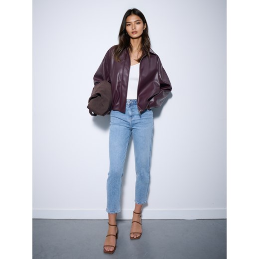 Mohito - Jeansy mom slim petite - niebieski ze sklepu Mohito w kategorii Jeansy damskie - zdjęcie 185661807