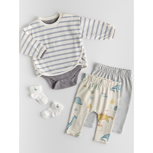 Reserved - Bawełniane legginsy 2 pack - jasnoszary ze sklepu Reserved w kategorii Odzież dla niemowląt - zdjęcie 185661947