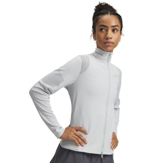 Damska bluza do biegania Under Armour UA Halo Engineered FZ - szary ze sklepu Sportstylestory.com w kategorii Bluzy damskie - zdjęcie 185662269