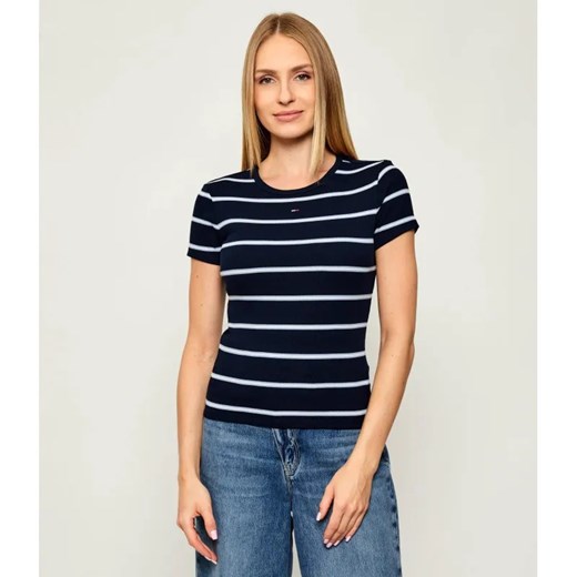 Tommy Jeans T-shirt ESSENTIAL | Slim Fit ze sklepu Gomez Fashion Store w kategorii Bluzki damskie - zdjęcie 185662595