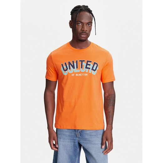 United Colors Of Benetton T-Shirt 3I1XU1096 Pomarańczowy Regular Fit ze sklepu MODIVO w kategorii T-shirty męskie - zdjęcie 185665749
