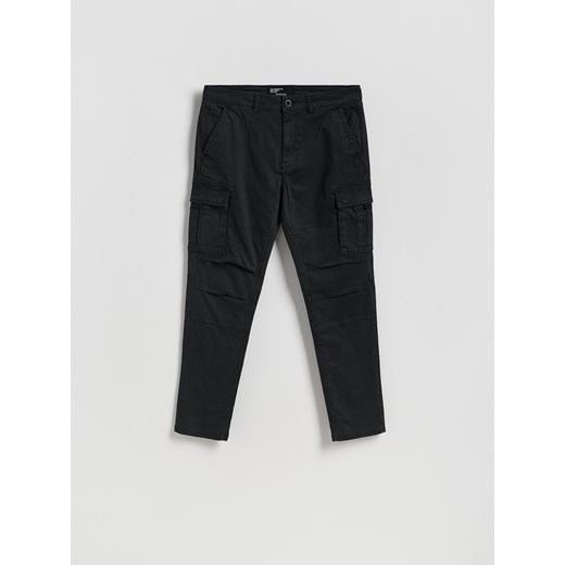 Reserved - Spodnie cargo slim fit - czarny ze sklepu Reserved w kategorii Spodnie męskie - zdjęcie 185666868