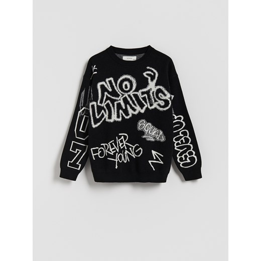 Reserved - Sweter z wiskozą - czarny ze sklepu Reserved w kategorii Swetry chłopięce - zdjęcie 185666888