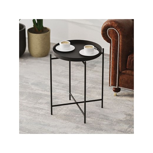 Scandinavia Concept Stolik &quot;Shb-007&apos;&apos; w kolorze czarnym - wys. 56 x Ø 46 cm ze sklepu Limango Polska w kategorii Stoliki kawowe - zdjęcie 185668768