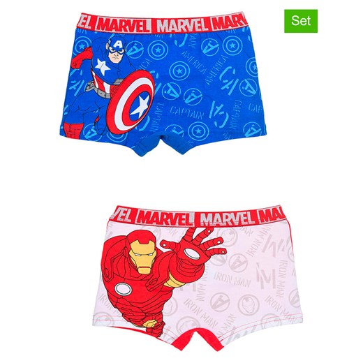 Avengers Bokserki (2 pary) &quot;Avengers Classic&quot; w kolorze niebiesko-czerwonym ze sklepu Limango Polska w kategorii Majtki dziecięce - zdjęcie 185668835