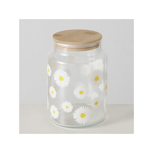 Boltze Słoik &quot;Daisy&quot; w kolorze biało-jasnobrązowym - wys. 14 x Ø 10 cm ze sklepu Limango Polska w kategorii Pojemniki kuchenne - zdjęcie 185668878