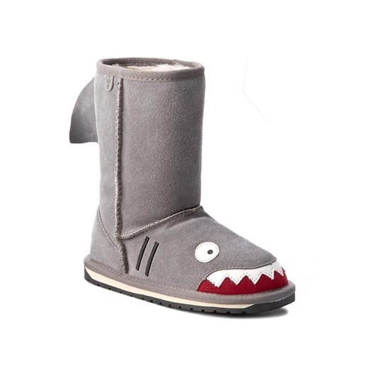Śniegowce EMU Australia Little Creatures Shark K10589 Szary ze sklepu eobuwie.pl w kategorii Buty zimowe dziecięce - zdjęcie 185669346