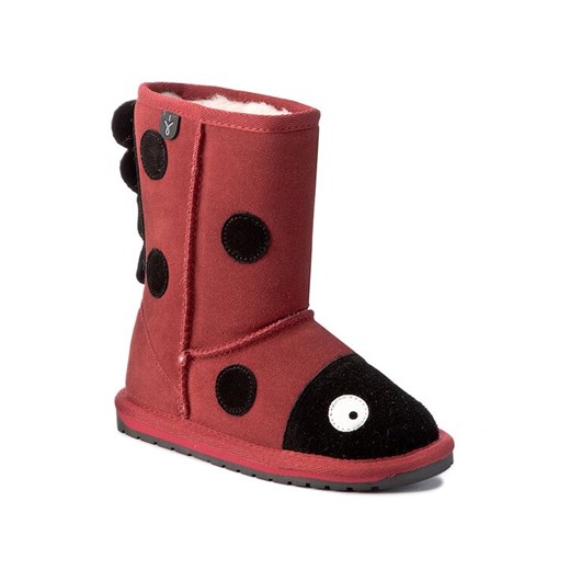 Śniegowce EMU Australia Lady Bird K10111 Czerwony ze sklepu eobuwie.pl w kategorii Buty zimowe dziecięce - zdjęcie 185669349