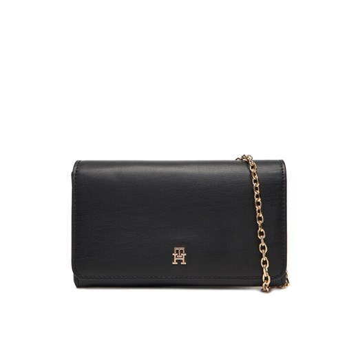 Tommy Hilfiger Torebka Th Icon Flap W/ Chain AW0AW17958 Czarny ze sklepu MODIVO w kategorii Kopertówki - zdjęcie 185669936
