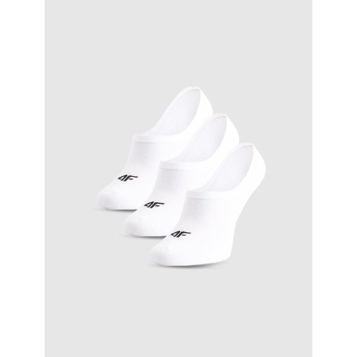 Damskie skarpetki stopki (3-pak) 4F 4FWMM00USOCF473 - białe ze sklepu Sportstylestory.com w kategorii Skarpetki damskie - zdjęcie 185671075