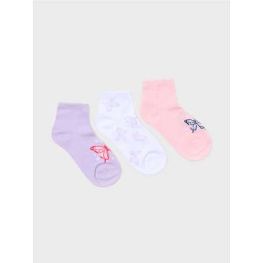 Sinsay - Skarpetki krótkie z motywem motyli 3 pack - wielobarwny ze sklepu Sinsay w kategorii Skarpetki dziecięce - zdjęcie 185672597