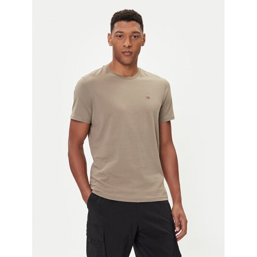 Napapijri T-Shirt Salis NP0A4H8D Beżowy Regular Fit ze sklepu MODIVO w kategorii T-shirty męskie - zdjęcie 185672848
