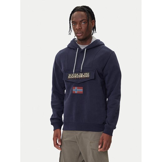 Napapijri Bluza Burgee Wint 4 NP0A892T Granatowy Regular Fit ze sklepu MODIVO w kategorii Bluzy męskie - zdjęcie 185672937