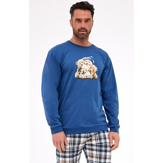Długa piżama męska 115/292 Bears, Kolor jeans-wzór, Rozmiar S, Cornette ze sklepu Intymna w kategorii Piżamy męskie - zdjęcie 185674225