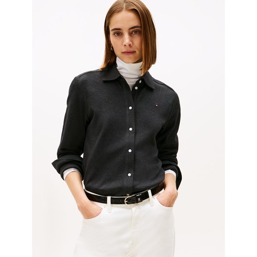 Tommy Hilfiger Bluzka damska z dżerseju Kobiety Bawełna antracytowy marmurkowy ze sklepu vangraaf w kategorii Koszule damskie - zdjęcie 185676826