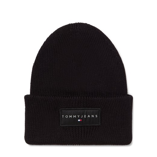Tommy Jeans Damska czapka z dzianiny Kobiety Bawełna czarny jednolity ze sklepu vangraaf w kategorii Czapki zimowe damskie - zdjęcie 185676847