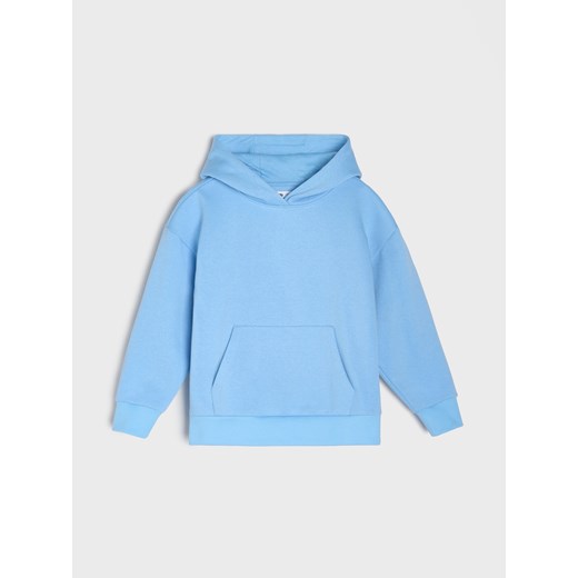 Sinsay - Bluza hoodie basic - niebieski Sinsay 134 (8-9 l) Sinsay