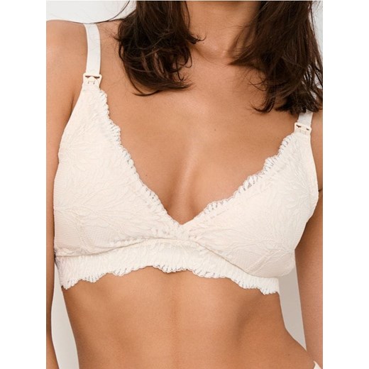 Sinsay - Koronkowy biustonosz do karmienia - kremowy - id: 188FX-01X - marki Sinsay - 185677489 Sinsay - Koronkowy biustonosz do karmienia - kremowy ze sklepu Sinsay w kategorii Biustonosze - zdjęcie 185677489