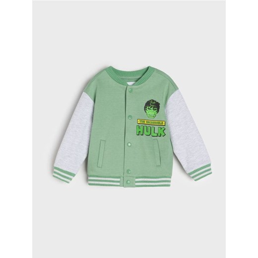 Sinsay - Rozpinana bluza z nadrukiem na plecach Hulk - green spruce ze sklepu Sinsay w kategorii Bluzy i swetry - zdjęcie 185677525