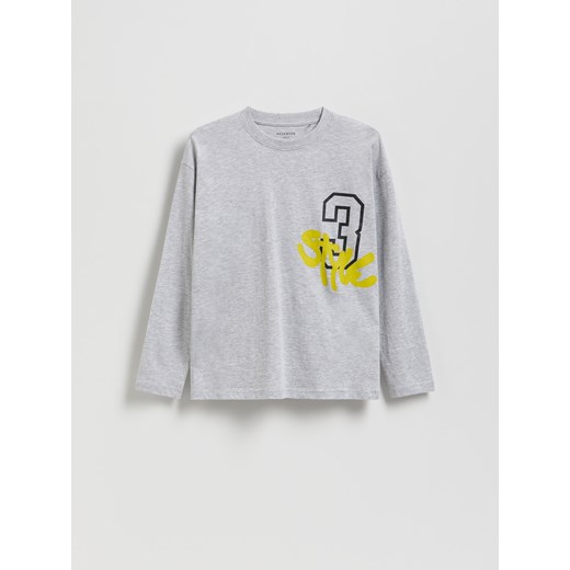 Reserved - Longsleeve z nadrukiem - jasnoszary ze sklepu Reserved w kategorii Bluzy chłopięce - zdjęcie 185677628
