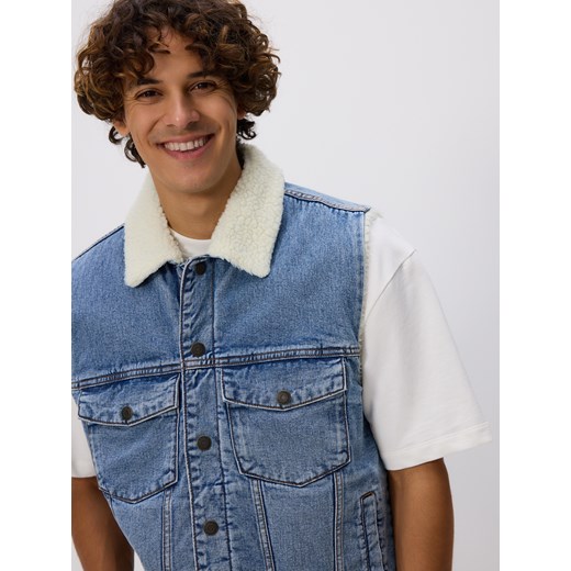 Reserved - Jeansowa kamizelka - niebieski Reserved S Reserved