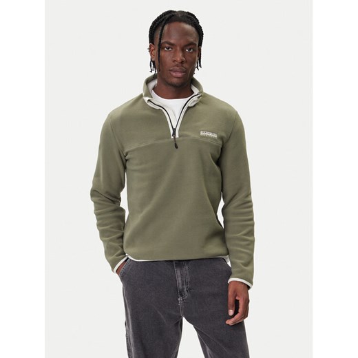 Napapijri Polar T-Dergana NP0A88UZ Zielony Regular Fit ze sklepu MODIVO w kategorii Bluzy męskie - zdjęcie 185679119