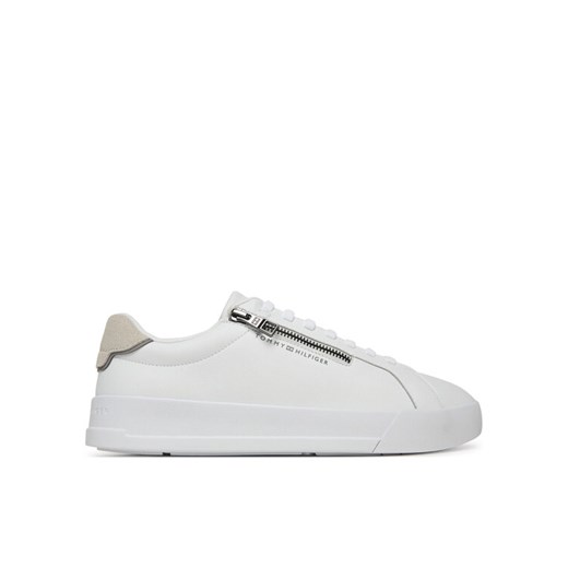 Tommy Hilfiger Sneakersy Th Court Zip FM0FM05730 Biały ze sklepu MODIVO w kategorii Buty sportowe męskie - zdjęcie 185679279