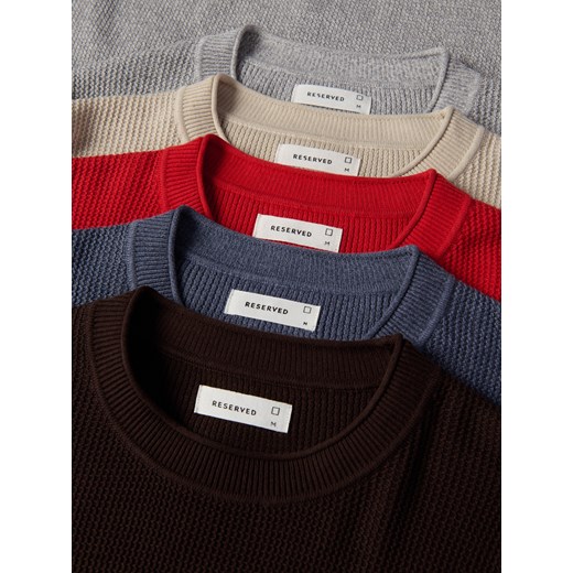 Reserved - Strukturalny sweter z bawełny - kremowy Reserved M Reserved