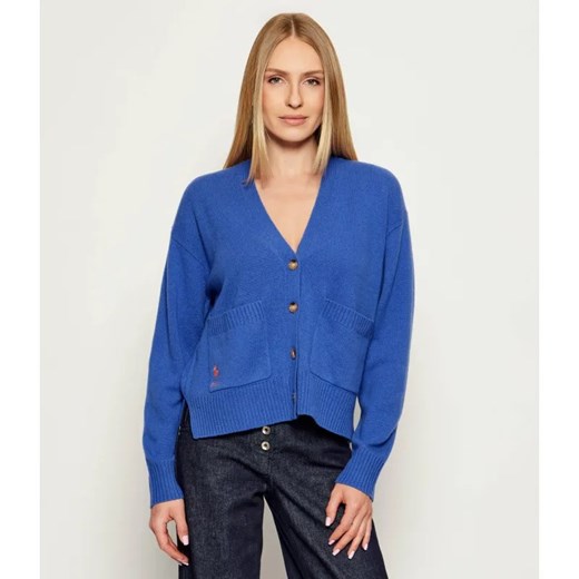 POLO RALPH LAUREN Wełniany kardigan | Loose fit | z dodatkiem kaszmiru ze sklepu Gomez Fashion Store w kategorii Swetry damskie - zdjęcie 185683819