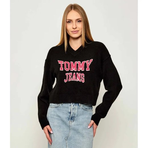Tommy Jeans Sweter | Loose fit | z dodatkiem wełny ze sklepu Gomez Fashion Store w kategorii Swetry damskie - zdjęcie 185683837