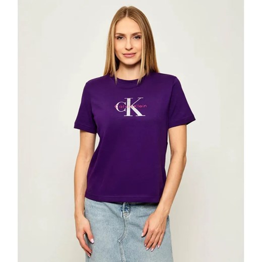 Calvin Klein Jeans T-shirt HERO | Regular Fit ze sklepu Gomez Fashion Store w kategorii Bluzki damskie - zdjęcie 185683857