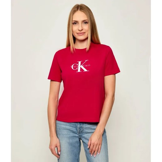 Calvin Klein Jeans T-shirt HERO | Regular Fit ze sklepu Gomez Fashion Store w kategorii Bluzki damskie - zdjęcie 185683858