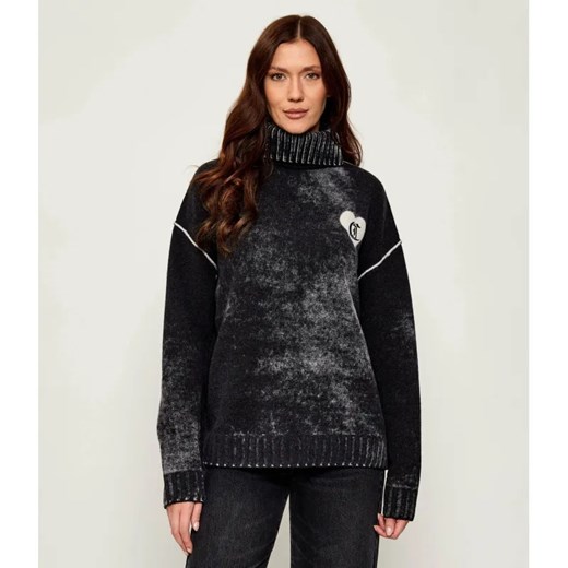 Just Cavalli Wełniany golf Reserve print | Oversize fit ze sklepu Gomez Fashion Store w kategorii Swetry damskie - zdjęcie 185683909