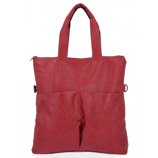 Uniwersalna Torebka Damska Hernan Shopper Bag XL Czerwona ze sklepu PaniTorbalska w kategorii Torby Shopper bag - zdjęcie 185684947