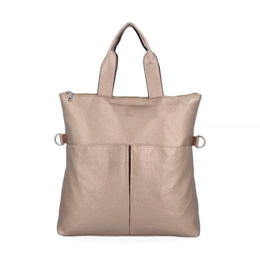 Torebka Damska Shopper Bag XL firmy Hernan HB0362 Stare Złoto ze sklepu PaniTorbalska w kategorii Torby Shopper bag - zdjęcie 185684978