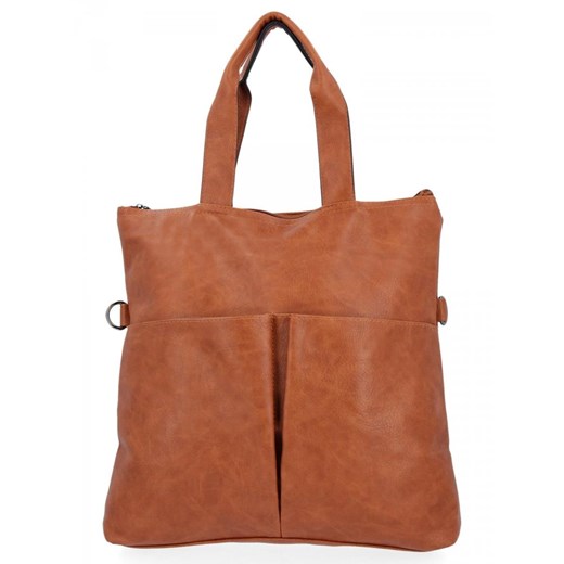 Uniwersalna Torebka Damska Hernan Shopper Bag XL Ruda ze sklepu PaniTorbalska w kategorii Torby Shopper bag - zdjęcie 185685018