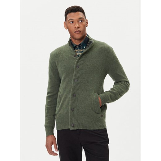 Barbour Kardigan Essential MKN0731OL51 Zielony Regular Fit ze sklepu MODIVO w kategorii Swetry męskie - zdjęcie 185687116