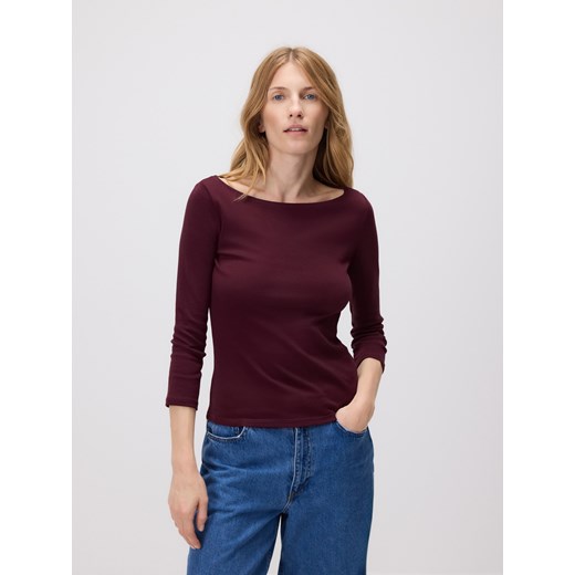 Reserved - Bawełniany longsleeve - bordowy Reserved XL Reserved