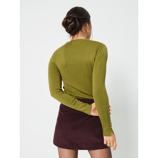 Sinsay - Sweter z ozdobnymi guzikami - brązowy Sinsay XL Sinsay