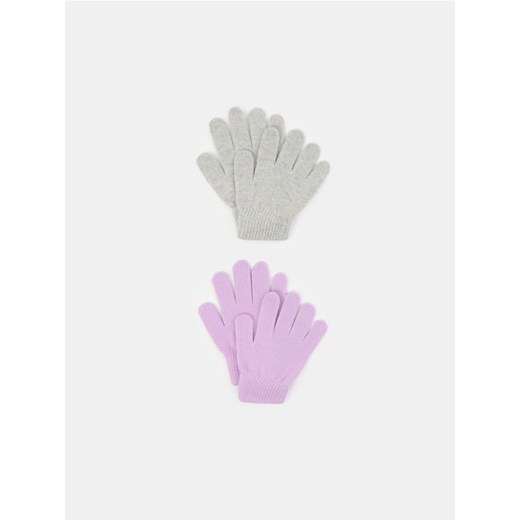 Sinsay - Rękawiczki 2 pack - fioletowy ze sklepu Sinsay w kategorii Rękawiczki dziecięce - zdjęcie 185689655