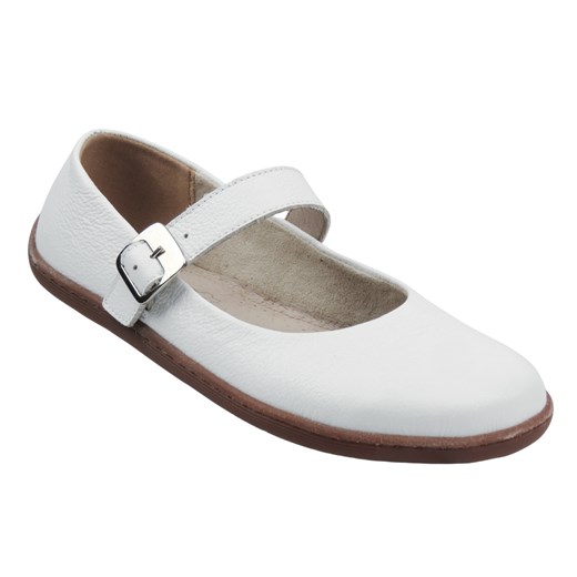 Barefoot skórzane minimalistyczne półbuty damskie białe Nika Komfort 1445 ze sklepu ulubioneobuwie w kategorii Półbuty damskie - zdjęcie 185689947