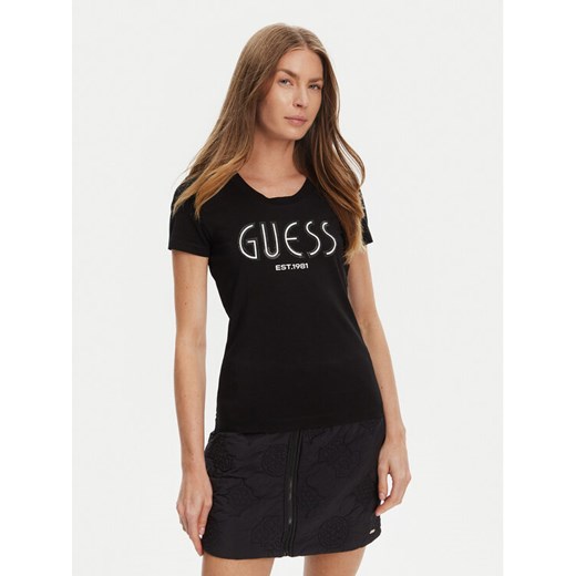 Guess T-Shirt W5YI05 J1314 Czarny Regular Fit ze sklepu MODIVO w kategorii Bluzki damskie - zdjęcie 185691346