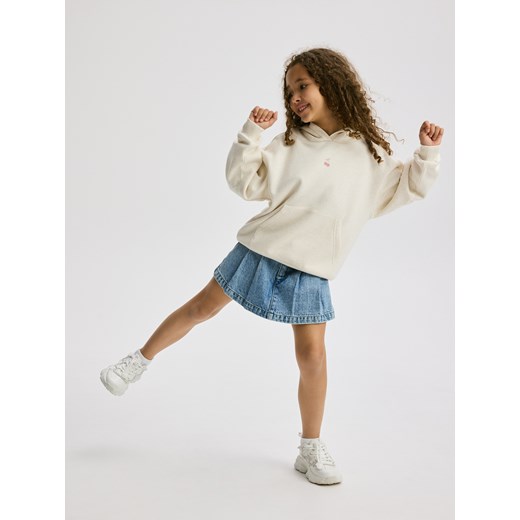 Reserved - Bluza z kapturem - kremowy ze sklepu Reserved w kategorii Bluzy dziewczęce - zdjęcie 185692168