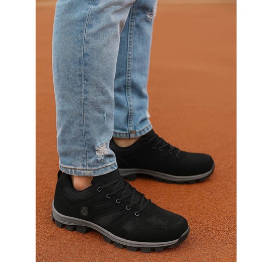 Męskie buty trekkingowe Duże rozmiary Czarne /B5-1 18106 T436/ ze sklepu Pantofelek24.pl w kategorii Buty trekkingowe męskie - zdjęcie 185693599