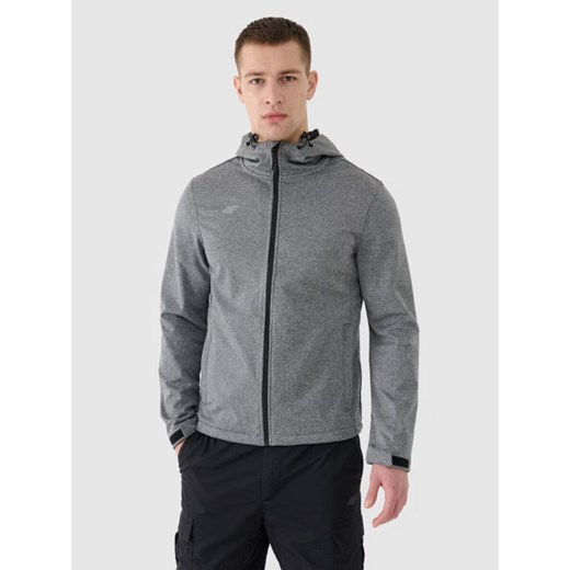 Męska kurtka wiatroodporna softshell 4F NOSH4-SFM001B - szara ze sklepu Sportstylestory.com w kategorii Kurtki męskie - zdjęcie 185694058